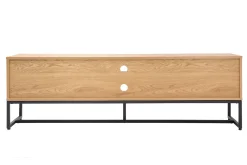 Meuble TV finition bois clair chêne et métal noir L160 cm LOVATO