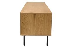 Meuble TV finition bois clair chêne 2 tiroirs L160 cm ARAGON