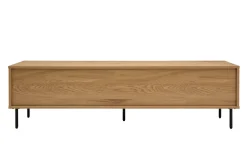 Meuble TV finition bois clair chêne 2 tiroirs L160 cm ARAGON