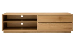 Meuble TV finition bois clair chêne 2 tiroirs L160 cm MADERO