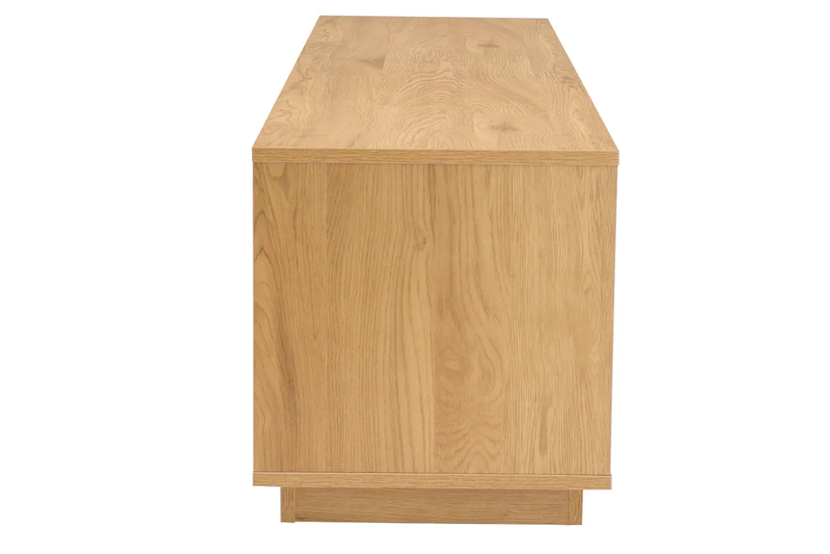 Meuble TV finition bois clair chêne 2 tiroirs L160 cm MADERO