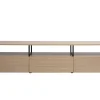 Meuble TV finition bois clair chêne et métal noir L180 cm MAXENCE