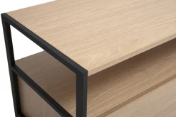 Meuble TV finition bois clair chêne et métal noir L180 cm MAXENCE