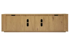 Meuble TV finition bois clair chêne 4 portes L180 cm NEGAN