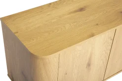 Meuble TV finition bois clair chêne 4 portes L180 cm NEGAN