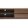 Meuble TV finition bois foncé noyer 2 tiroirs L160 cm MADERO