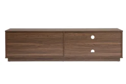 Meuble TV finition bois foncé noyer 2 tiroirs L160 cm MADERO