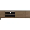 Meuble TV finition bois foncé noyer 3 portes L180 cm SANAA