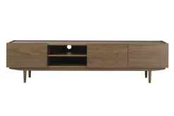 Meuble TV finition bois foncé noyer 3 portes L180 cm SANAA