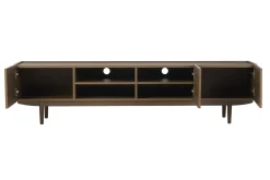 Meuble TV finition bois foncé noyer 3 portes L180 cm SANAA