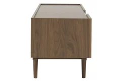 Meuble TV finition bois foncé noyer 3 portes L180 cm SANAA
