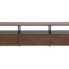 Meuble TV finition bois foncé noyer et métal noir L180 cm MAXENCE