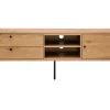 Meuble TV finition en bois clair chêne et métal noir L160 cm PERNELLE