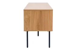 Meuble TV finition en bois clair chêne et métal noir L160 cm PERNELLE