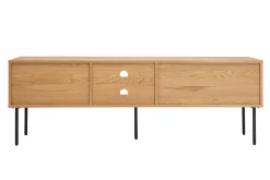 Meuble TV finition en bois clair chêne et métal noir L160 cm PERNELLE