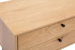 Meuble TV finition en bois clair chêne et métal noir L160 cm PERNELLE