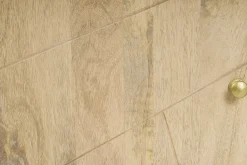 Meuble TV gravé en bois manguier massif et métal L130 LINIUM