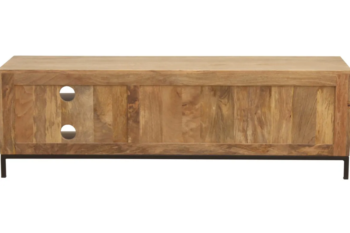Meuble TV industriel en bois manguier massif et métal L145 cm YPSTER
