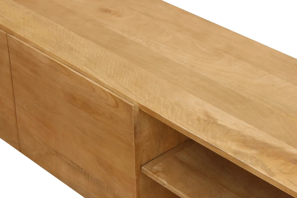 Meuble TV industriel en bois manguier massif et métal L145 cm YPSTER