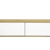 Meuble TV mural finition blanche et bois clair chêne L140 cm FLEXO