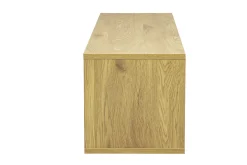 Meuble TV mural finition blanche et bois clair chêne L120 cm FLEXO