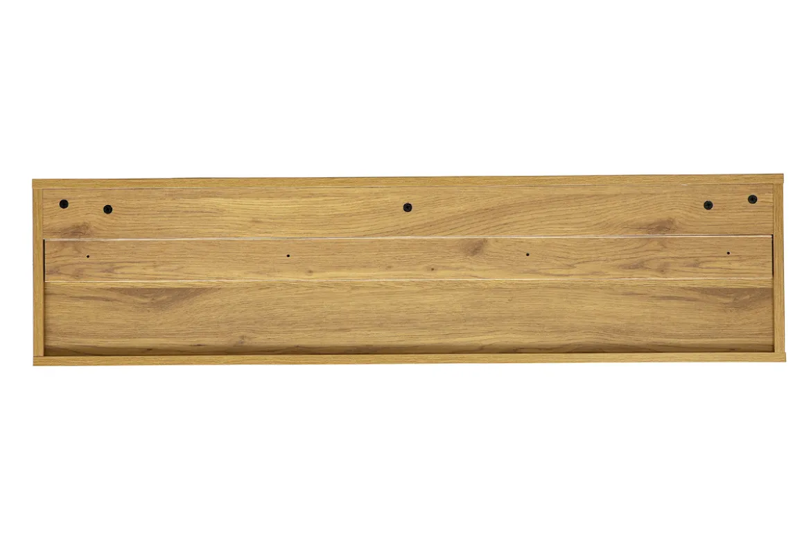 Meuble TV mural finition blanche et bois clair chêne L120 cm FLEXO
