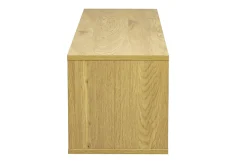 Meuble TV mural finition blanche et bois clair chêne L120 cm FLEXO