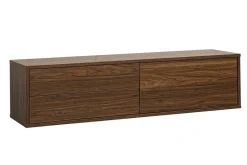 Meuble TV mural finition bois foncé noyer L120 cm FLEXO