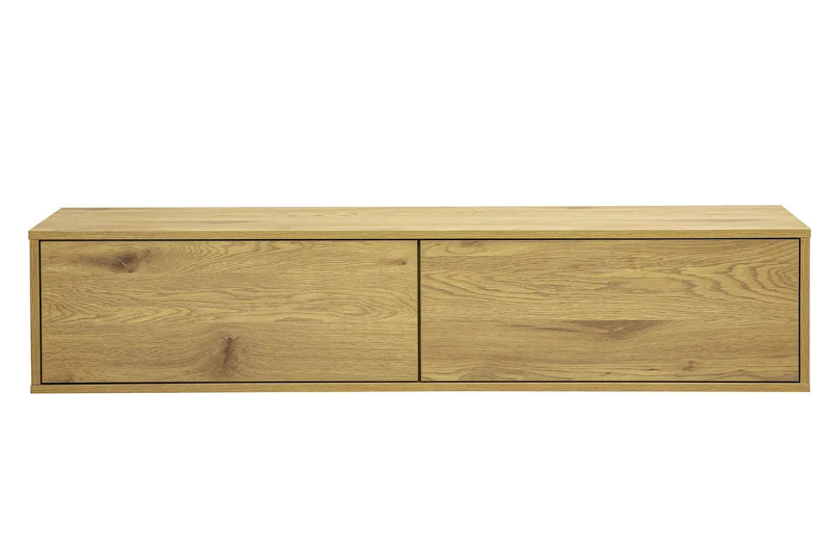 Meuble TV mural finition bois clair chêne L140 cm FLEXO