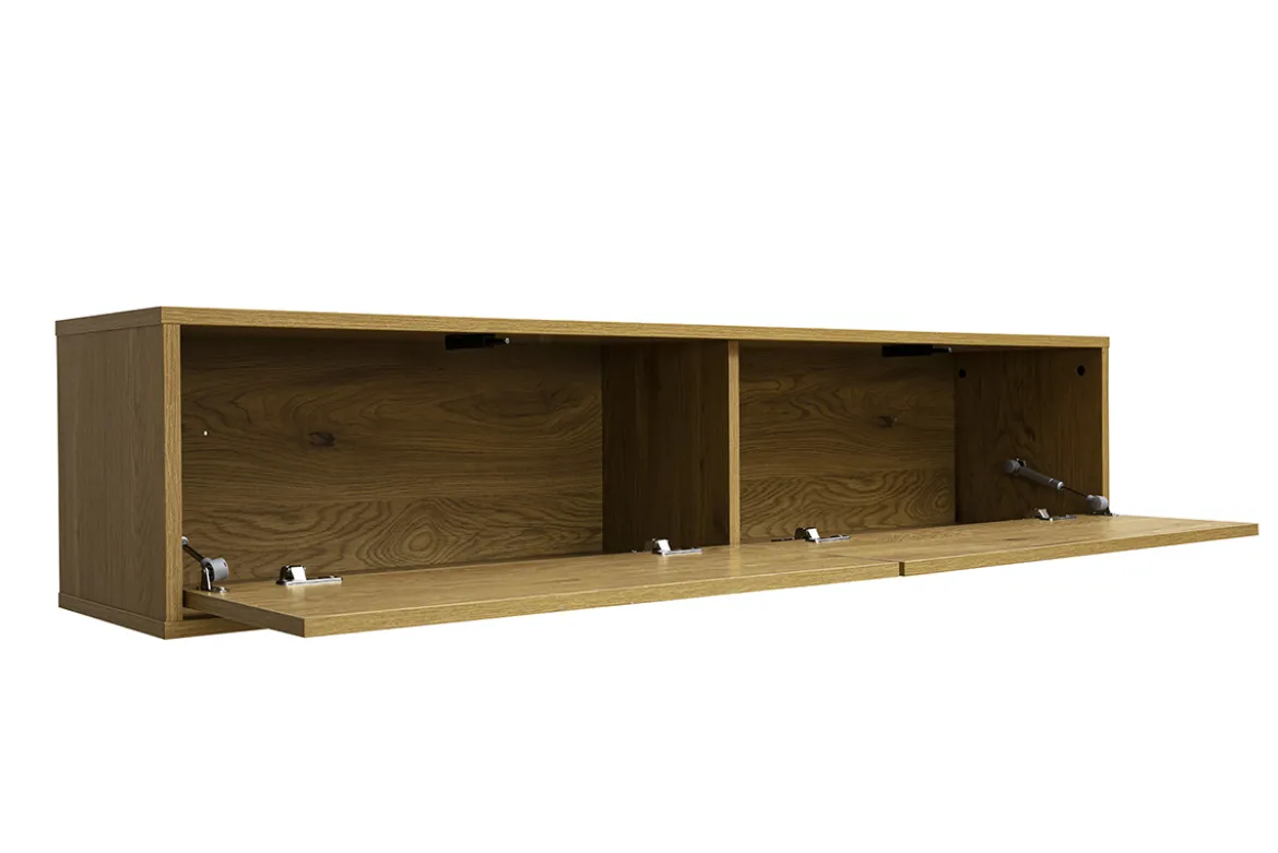 Meuble TV mural finition bois clair chêne L140 cm FLEXO