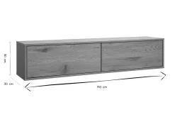 Meuble TV mural finition bois clair chêne L140 cm FLEXO