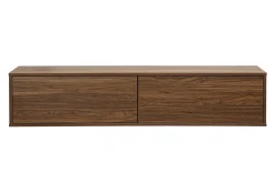 Meuble TV mural finition bois foncé noyer L140 cm FLEXO