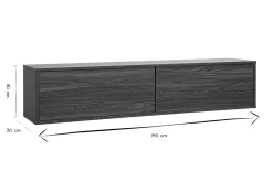 Meuble TV mural finition bois foncé noyer L140 cm FLEXO