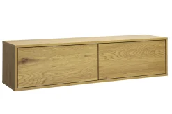 Meuble TV mural finition bois clair chêne L120 cm FLEXO