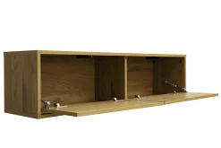 Meuble TV mural finition bois clair chêne L120 cm FLEXO
