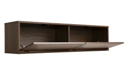 Meuble TV mural finition bois foncé noyer L120 cm FLEXO