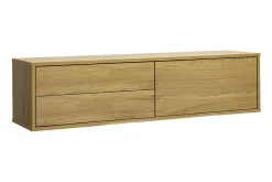 Meuble TV mural finition bois clair chêne L120 cm FLEXO