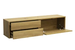 Meuble TV mural finition bois clair chêne L120 cm FLEXO