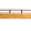 Meuble TV rectangulaire avec rangements en bois manguier massif, verre et métal noir L150 cm DIYA