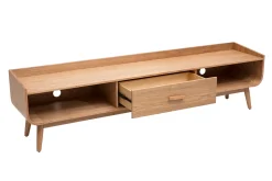 Meuble TV scandinave bois clair frêne L200 cm HALLEN