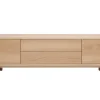 Meuble TV scandinave bois clair chêne 2 portes 2 tiroirs L180cm SID