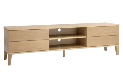 Meuble TV scandinave bois clair chêne 4 tiroirs L180 cm FREDDY