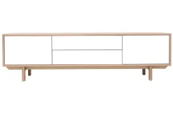 Meuble TV scandinave bois et blanc L180 cm SID