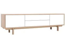 Meuble TV scandinave bois et blanc L180 cm SID