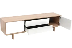 Meuble TV scandinave bois et blanc L180 cm SID