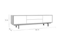 Meuble TV scandinave bois et blanc L180 cm SID