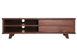 Meuble TV vintage bois foncé avec tiroirs L140 cm FIFTIES