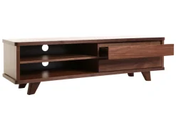 Meuble TV vintage bois foncé avec tiroirs L140 cm FIFTIES