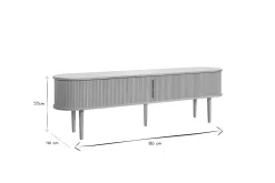 Meuble TV vintage bois foncé noyer avec rangements 2 portes coulissantes L180 cm EPIC