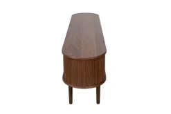 Meuble TV vintage bois foncé noyer avec rangements 2 portes coulissantes L180 cm EPIC